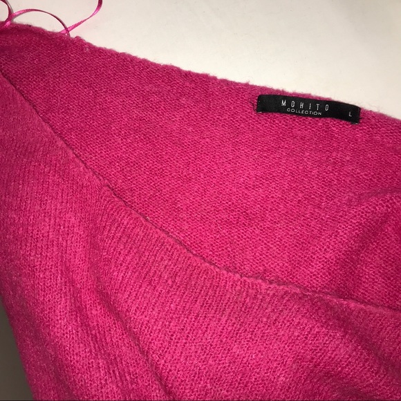 Mohito Hot Pink Scoop Neck Stretch Dolman Sweater - Picture 12 of 13